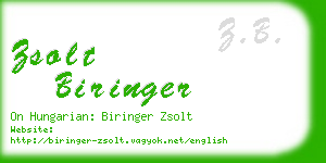 zsolt biringer business card